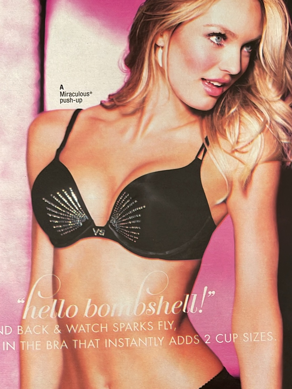 Victoria’s Secret Miraculous Plunge Bombshell in Black/ Crystal Bra